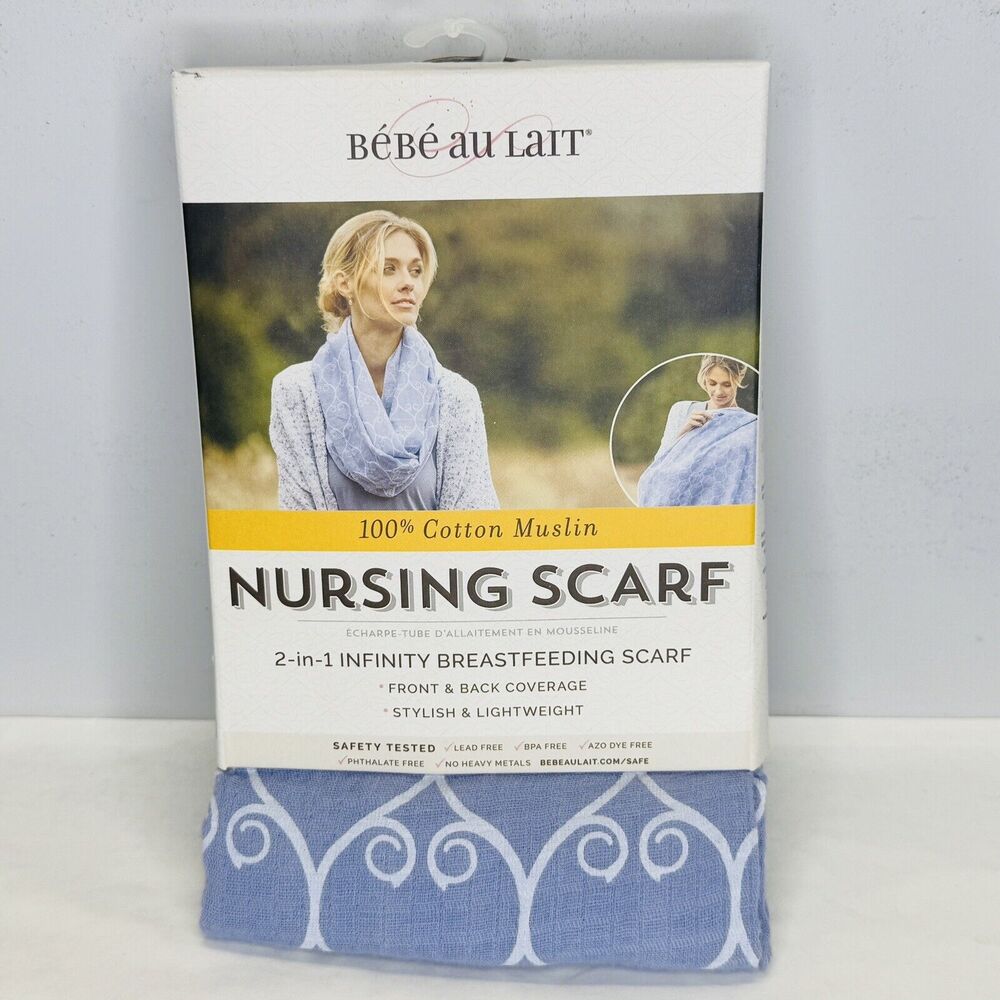 Bebe Au Lait Nursing Scarf 100% Cotton Muslin‎ 2-in-1 Infinity Breastfeeding NEW
